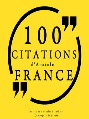 cover image of 100 citations d'Anatole France